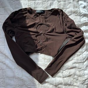White Fox Brown Crop Top